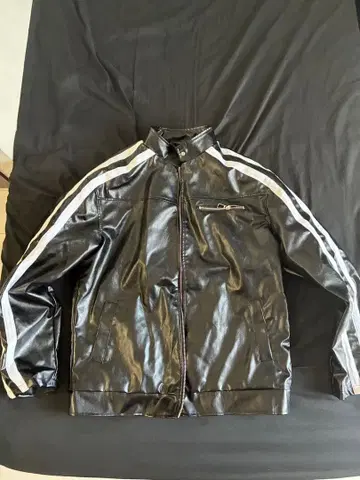 MANFINITY 블랙 나일론 가죽 자켓 S