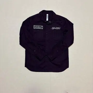 vintage 와펜 자수입 퍼플 셔츠 아카이브 y2k