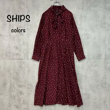 새상품급 SHIPS colors 쉽스 컬러 셔츠 원피스 보타이