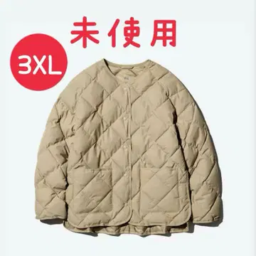 미사용 유니클로 퍼프 테크 릴랙스 자켓 3xl 베이지