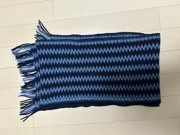 스코틀랜드제 네이비 스트라이프 머플러 유나이티드 애로우즈