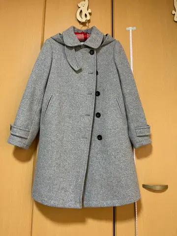 후드 부착 코트 그레이