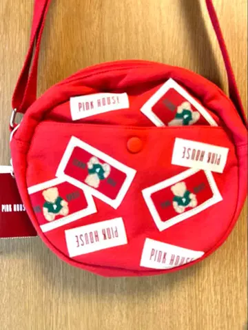 PINK HOUSE 원형 숄더백 미니백 레드