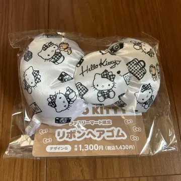 키티 리본 머리끈 흑백 디자인G 훼미리마트