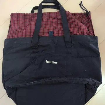 familiar 토트백 마더백 빨간색 체크
