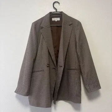 로페 피크닉 체크 무늬 자켓 38