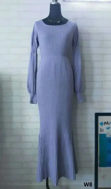 GRL 귀여운 머메이드 디자인 니트 원피스 퍼플 계열