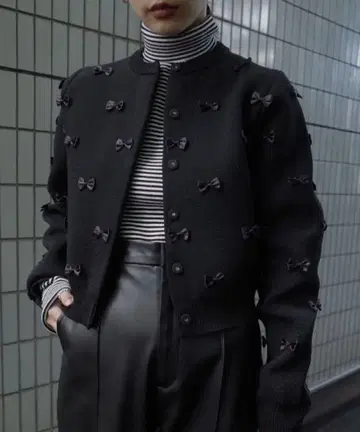 Ameri MANY RIBBON SHORT KNIT TOP