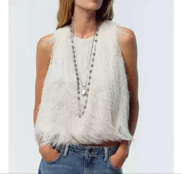 ZARA 프린지 크롭 상의