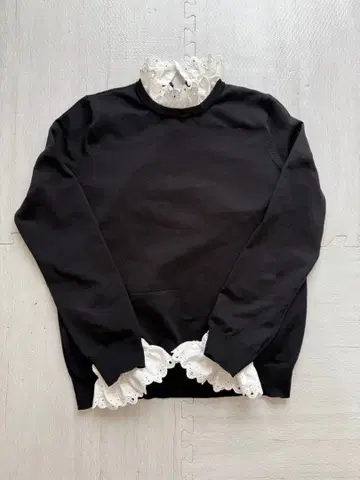 애로우즈 레이스 프릴 포함 4way 긴팔 니트