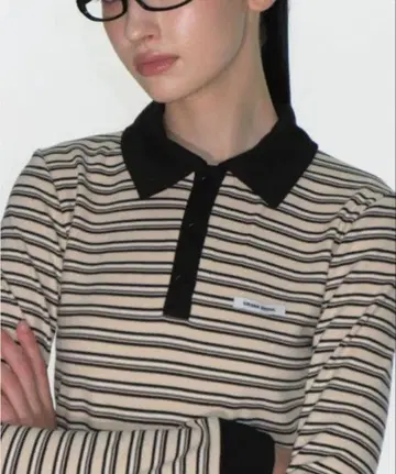 [ 새상품급 ] CRANK 상의 스트라이프 POLO 롱 슬리브