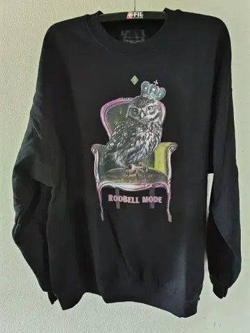 Roobell mode 올빼미 프린트 빅 맨투맨