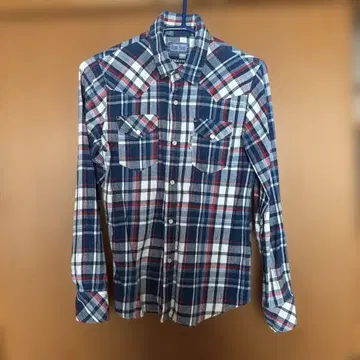 할리우드 런치마켓 Blue Blue 체크 셔츠 긴팔