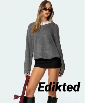 Edikted OVERSIZED V NECK SWEATER XS