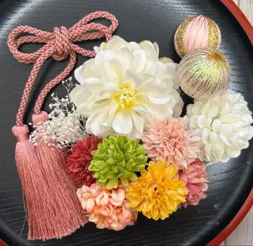 성인식 일본 의류 후리소데 시치고산 머리 장식