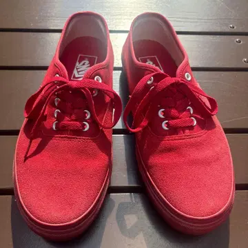 VANS 레드 스웨이드 스니커즈