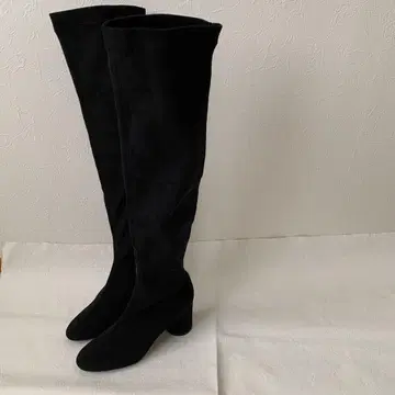 새상품 미사용 쿠미쿄쿠 스트레치 페이크 스웨이드 롱 부츠 M 온워드