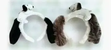 유니버셜 스누피 화이트 & 브라운 머리띠 2개 세트