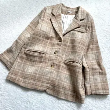 랙 베일 레트로 베이지 체크 테일러드 자켓 겉옷 가을/겨울