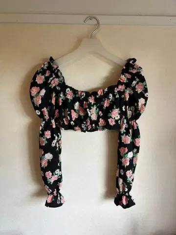 H&M 플라워 프린트 긴팔 블라우스 S