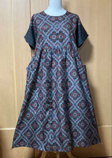 112 기모노 리메이크 오시마 명주 개더 원피스