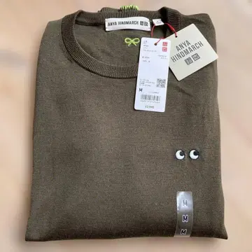 UNIQLO 안야 힌드마치 메리노 크루넥 스웨터 올리브 M