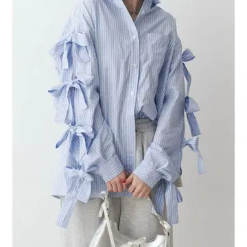 jouetie 리본 슬리브 big 셔츠