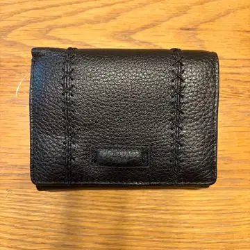 새상품/미사용 블랙 가죽 접이식 지갑 B-003