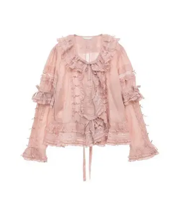 핑크하우스 론 프릴 오버 블라우스 핑크