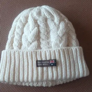 TASMANIA 램스울 니트 모자 아이보리