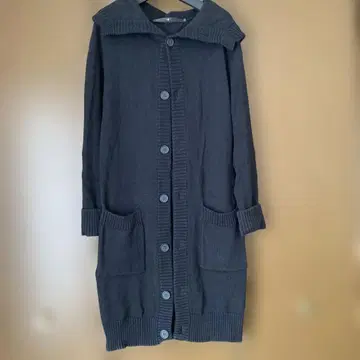 NO ID. 노아이디 롱 가디건 후드 부착