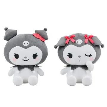 귀여운 산리오 캐릭터즈 L 봉제 인형 '쿠로미' 2종 세트
