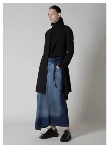 이번 시즌 2025 와이즈 y's 데님 스커트 블랙