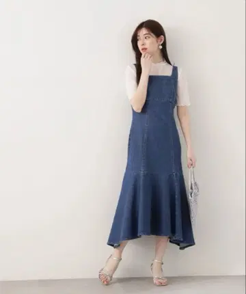 프로포션 바디 드레싱 일레헴 머메이드 데님 점프 스커트 M 블루