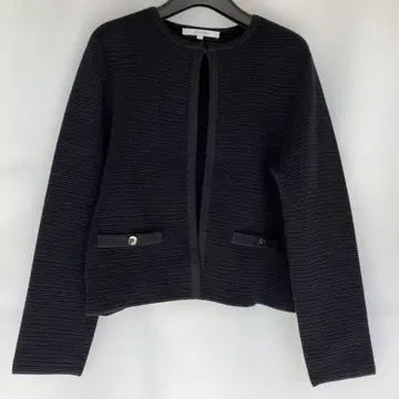 [ UNTITLED ] 새상품급 노카라 가디건 라메 믹스 네이비