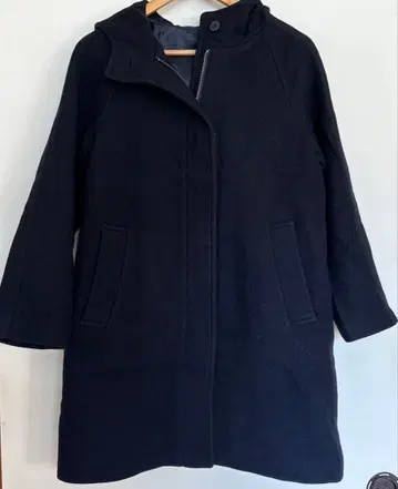 후드 부착 울 코트