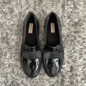 미사용 HUNTER 블랙 헌터 리파인드 보우 글로스 페니 로퍼