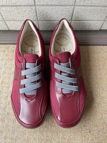 아틀리에 OKADA 5E 경량 편안한 발등 밴딩 스니커즈 와인색 미사용