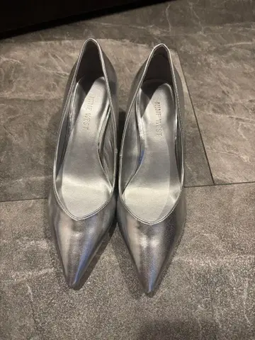 나인 웨스트 실버 스틸레토 펌프스