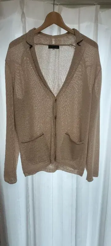 BARNEYS NEW YORK 베이지 V넥 가디건 L