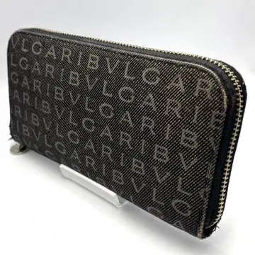 새상품급 BULGARI 로고 데님 장지갑 남성용 여성용