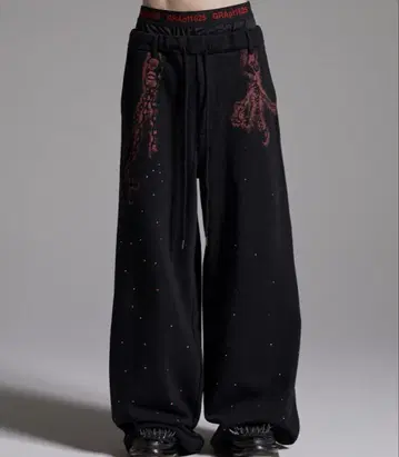 GRANCY 큐빅 디자인 레이어드 맨투맨 팬츠 M