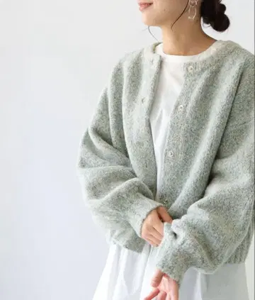 HER CLOSET 알파카 MIX얀 볼륨 소매 2 WAY 가디건