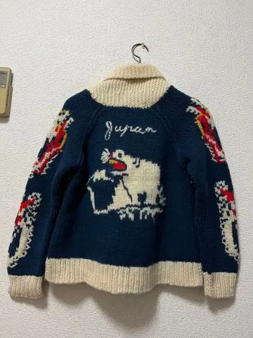 서드 웨이브 스카잔 카우친 니트 자켓 / F 네이비 호랑이 y2k