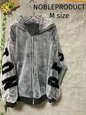 NOBLEPRODUCT 백 빅 로고 퍼 자켓 빅 실루엣 M 사이즈