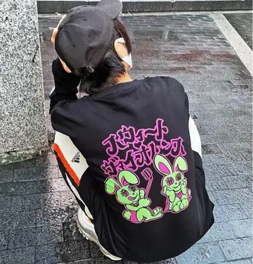 달콤한 폭력 롱 T셔츠 롱티 블랙