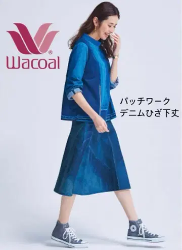 와코루 마치 데님 일본제 UV 컷 기능이 있는 시원하고 경량 스커트