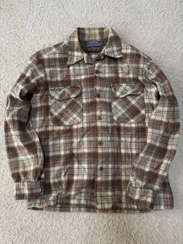 70s PENDLETON 옴브레 체크 울 셔츠