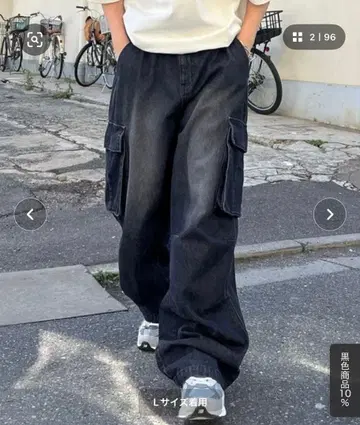 데님 팬츠 컬러 카고 팬츠