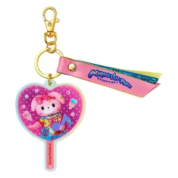 본본리본 부채형 거울 키링 미라기후 퓨로